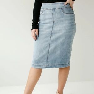 Knee length Denim Skirt 8